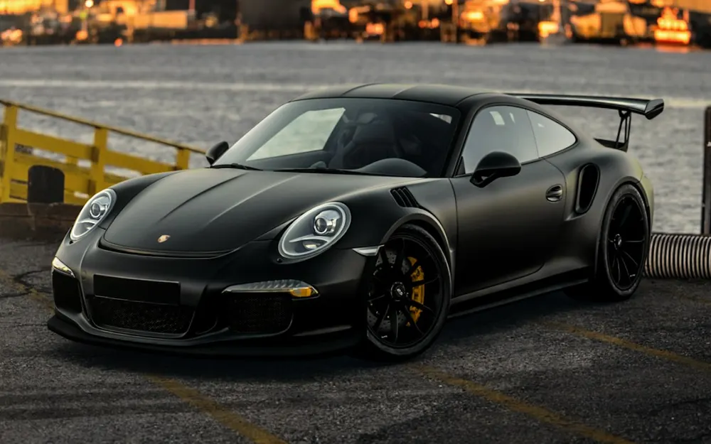 Sports car at golden hour